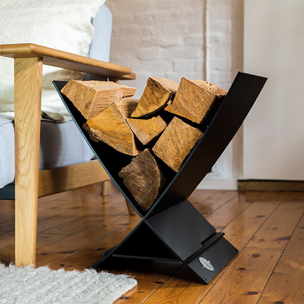 Kaminholzhalter. schwarz