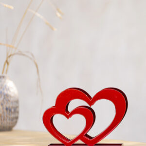 Serviertenhalter Doppelherz rot