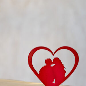 Serviertenhalter Paar im Herzen Rot